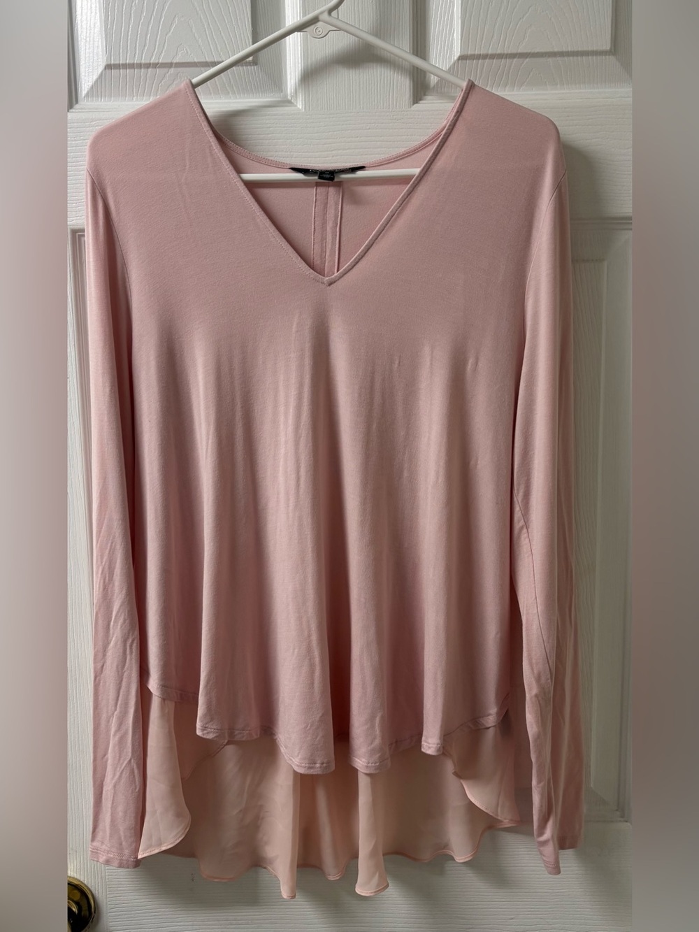 Lauren Ralph Lauren Layered Pastel Blush Pink Asymmetric Chiffon Hem Women’s M